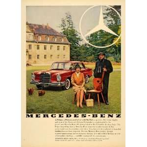   Ad Vintage Mercedes Benz Hohenlohe Shooting Lodge   Original Print Ad