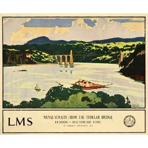  1933 Menai Straits Norman Wilkinson LMS Mini Poster 