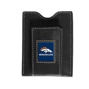 Denver Broncos Black Leather Money Clip with Cardholder 
