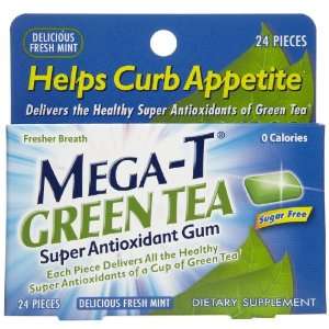  Mega T Chewing Gum, Green Tea, Sugar Free, 24 ct. Health 