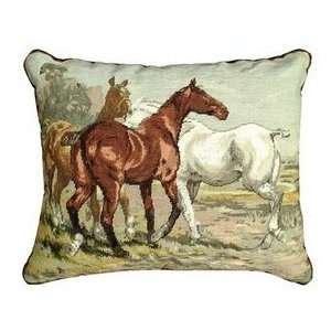  Trio in the Meadow Needlepoint Pillow