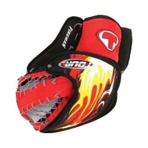  Tour 102 Fireman Black with Flames Goalie Catch Mitt Youth 