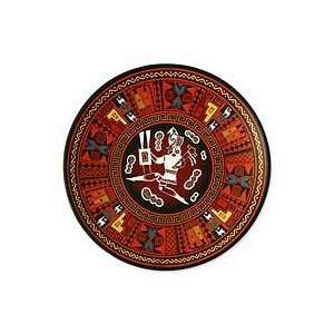  NOVICA Cuzco plate, Inca Warrior
