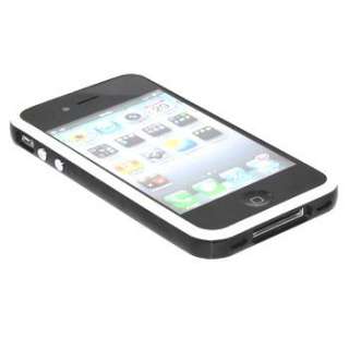 White Black Bumper TPU Case Skin Cover for Apple iPhone 4S CDMA 4G W 