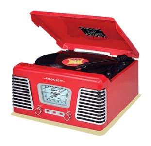 CROSLEY RED Autorama Record Player Turntable AM FM NEW  