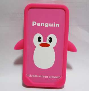 Hotpink Penguin Silicone Soft Case Cover For iPhone 4 4G 4S  