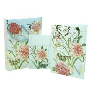  Punch Studio Floral Monogram Pouch Note Cards  #56976N 