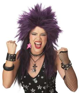 Rock It Purple 80s Rock in Roll Punk Costume Wig  