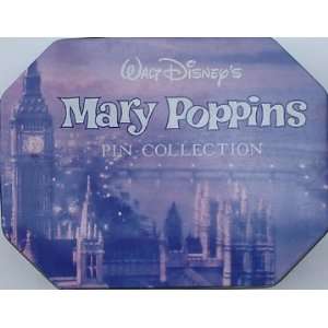 Mary Poppins Set Of Enamel Pins In Tin Display Box From Disney