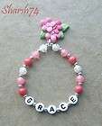 NeW Baby Child Girls Coral &Pink Flowers Floral Charm Name 