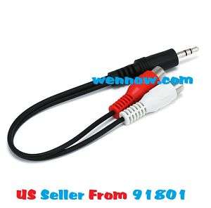 5mm Stereo Plug/2 RCA Jack Cable   6 for iPod iPhone  