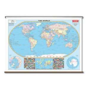  Universal Map 2613427 World Large Scale Wall Map Roller 