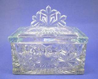Luminarc Snowflake Glass Covered Box Candy Dish 5 1/2 x 4  