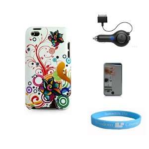  White Autumn Case for Apple iPod Touch 4G + Retractable Car Charger 