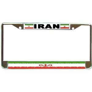  Iran Iranian Flag Chrome Metal License Plate Frame Holder 