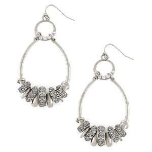 Jessica Simpson Silver−Tone Oval Drop Earrings