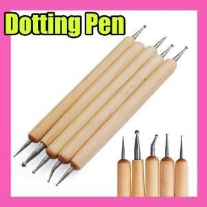    5 Nail Art Pen Dotting Marbleizing Painting Tool 081 Beauty