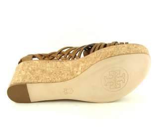 TORY BURCH LOTTIE Brown Luggage Womens Shoes Wedge 11  