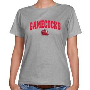 NCAA Jacksonville State Gamecocks Ladies Ash Logo Arch Classic Fit T 