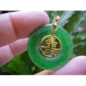  A5322 Gemqz Feng Shui in Round Green Jade Charm Cute 