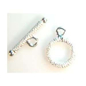  14mm Silver Plated Rope Style Toggle with Clasp   Pack of 
