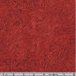  45 Wide First Impression Swirls Red Fabric By The Yard 