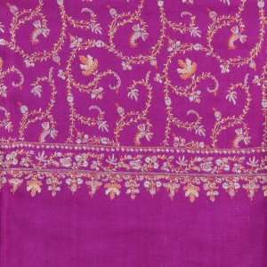   Magenta Pashmina shawl with Traditional Jali Work 