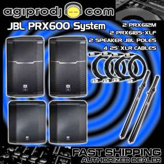 JBL PRX612M PRX618S XLF Complete PA System FREE EXTRAS  