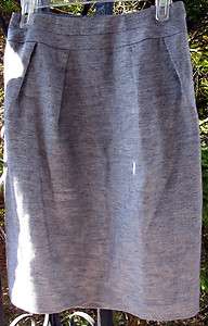 Talbots Gunmetal Gray Metallic LINEN Straight Skirt StretchWaist 16W 