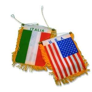  Italy   USA Hanging Window Flag 