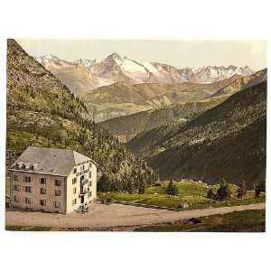  Photochrom Reprint of Simplon Pass, Hotel Bellevue, Valais 