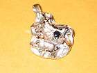 Unusual Vintage Sterling Hand Made Freeform Pendant ~ Sapphire Accent