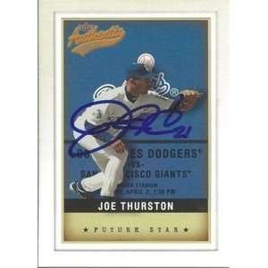  Joe Thurston Signed Dodgers 2002 Fleer Authentix Card 