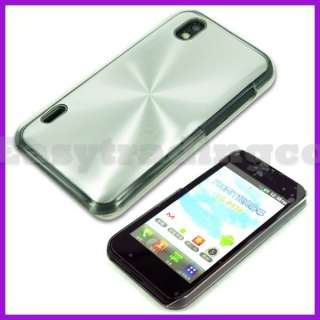 Metal Plated Cover Case LG Optimus Black P970 Silver  