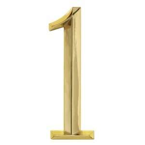  Classic Six Inch Brass House Number 1 Patio, Lawn 
