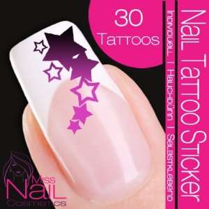    Nail Art Tattoo Sticker Star / Stars   black / lilac Beauty