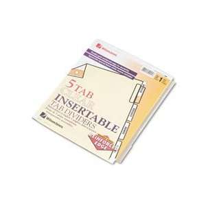   Insertable Tab Index, Clear 5 Tab, Letter, Buff Sheets Electronics