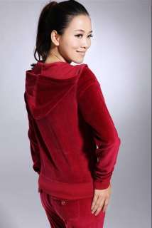 NWT Korean Women Velvet Hoodie Sweater jacket Pant Suit 6 Colors 4 