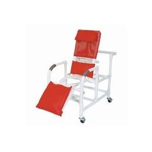   PVC Reclining Shower/Commode Chair   Open Front Seat   w/Leg Extension