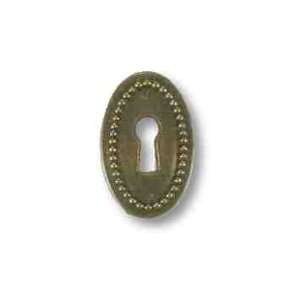  Keyhole Oval Beaded Antique Brass