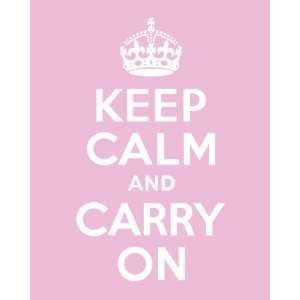  Keep Calm And Carry On, 16 x 20 giclee print (light pink 