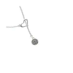  Celtic Knot in Circle   2 D Heart Lariat Charm Necklace 