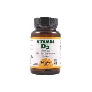  Country Life   Vitamin D3 from Lanolin   2500 IU   60 