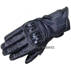    MOTORCYCLE LEATHER GLOVES TPU KNUCKLE BLACK G89 XL Automotive
