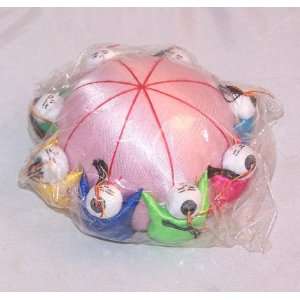  Oriental pink Pin Cushion with Kids 