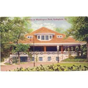 1910 Vintage Postcard   Pavilion at Washington Park   Springfield 