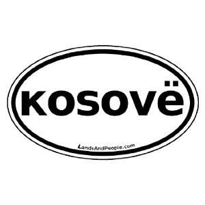  Kosovo in Albanian Car Bumper Sticker Decal Oval Black and 