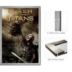  Silver Framed Clash Of The Titans Poster Medusa New 