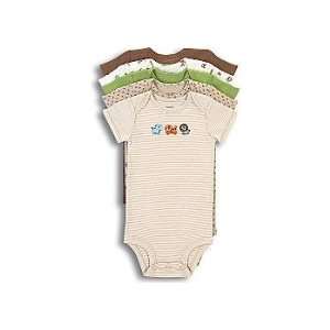  Carters 5 Pack Wiggle in S/S Bodysuit Khaki Animals 6 MOS 
