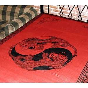  Red Twin Dragon Tapestry 72x108 